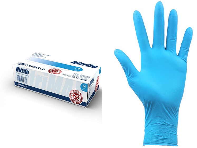 Перчатки медицинские нитриловые смотровые нестерильные неопудренные одноразовые  NitriMax (голубые)